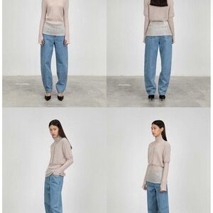 Amomento Women's Recycled Cotton Blue Jeans Denim Size L/XL